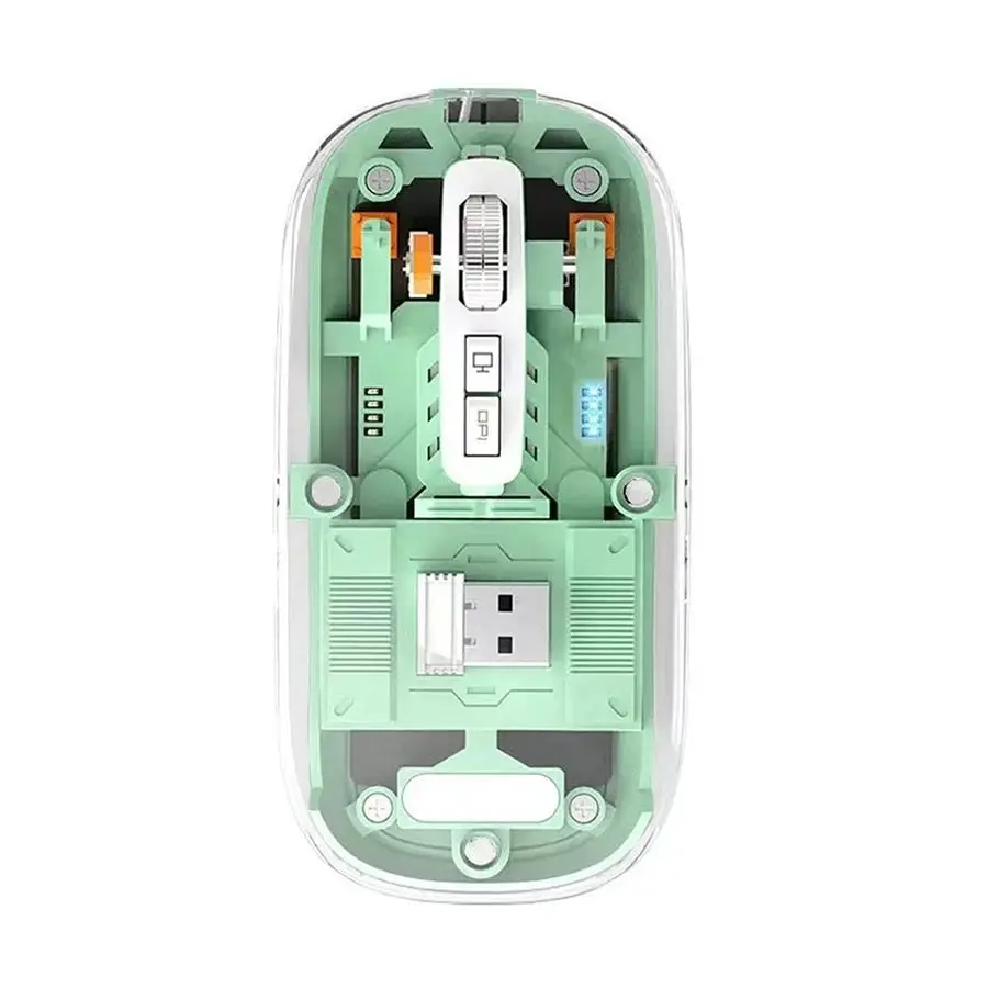 Pc Power PGM-P4 RGB Wireless (Dual Mode) Green Transparent Mouse.webp