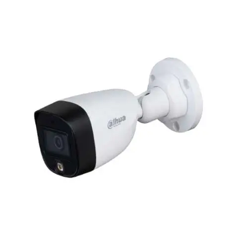 Dahua 2MP Full Time Color Bullet HDCVI Camera 20 MTR IR Distance, Lens 3.6MM With Built In Mic (Plastic)#DH-HAC-HFW1209CLP-A-LED-S2