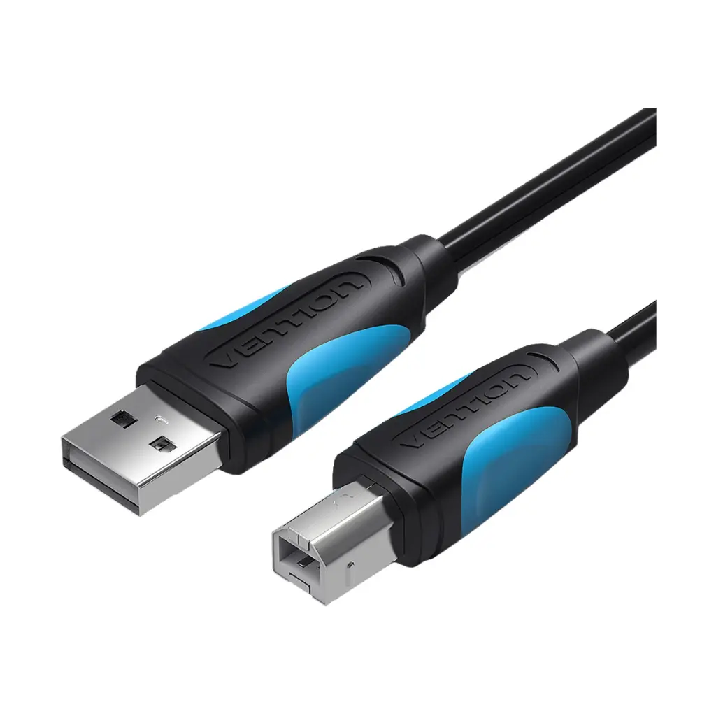 VENTION VAS-A16-B1000 USB Type-A Male to Type-B Male, 10 Meter, Black Printer Cable # VAS-A16-B1000 (with 2xferrite Core)