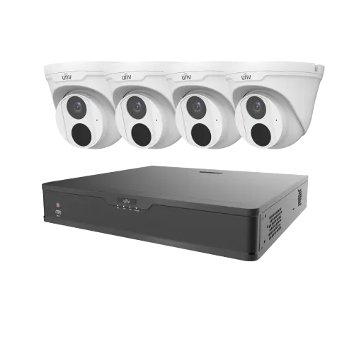 Uniview 4-Chanel XVR 4 Unit 2MP CC Camera Package Without Monitor 
