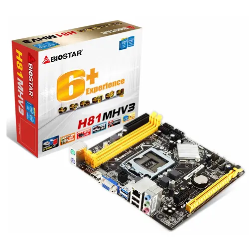 BIOSTAR H81MHV3 LGA 1150 Socket DDR3 Motherboard for Intel 4th Gen Processor