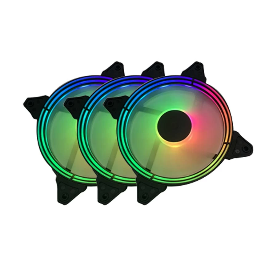 Xtreme XJOGOS CF31R 3 120mm ARGB Black Casing Cooling Fan with Remote Controller