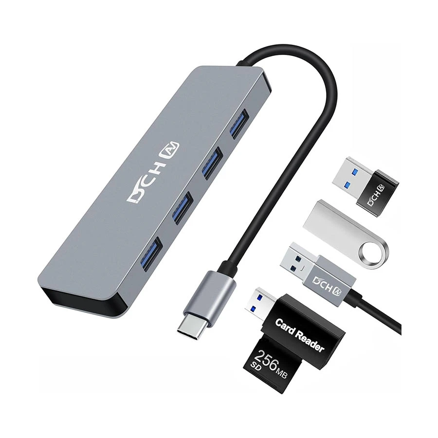 DTECH DCH-2946 Type-C Male to Quad USB Female Grey Hub #DCH-2946