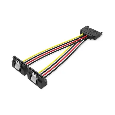 VENTION KDBBB SATA 15P to 90 Degree 2x 15P Power Splitter Cable - 0.15M