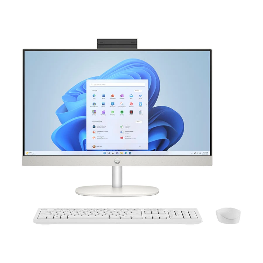 HP AIO 24-cr0086d 13th Gen Intel Core i5 1335U 8GB RAM, 512GB SSD 23.8 Inch FHD Display Shell White All in One Brand PC #A32Y3PA