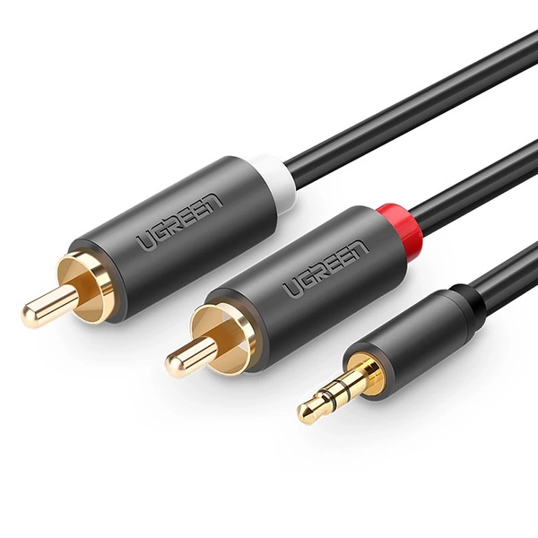 UGREEN AV102 10510 cable 3.5 mm mini jack (male) / 2RCA (male) 2m - gray