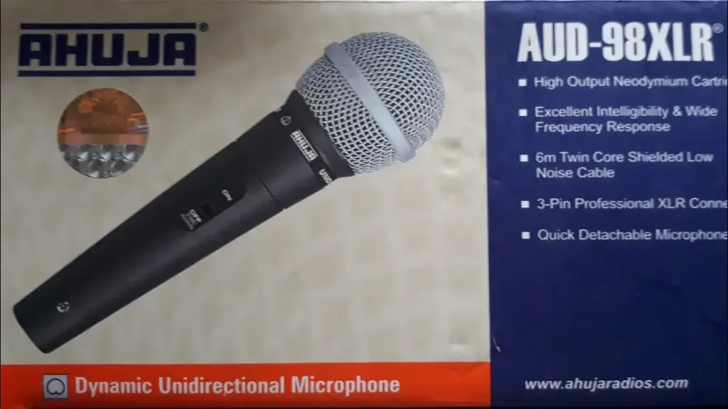 Ahuja AUD-98XLR Unidirectional Dynamic Wired Blue Microphone 