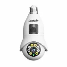 CHAMPION 3MP Wifi Bulb PTZ Dual Lens Camera(IPC-V380-E27-A-3-3MP)