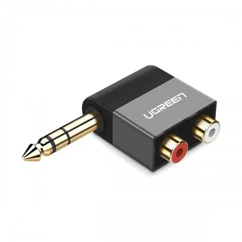 UGREEN 6.35mm Male to 2RCA Female Audio Converter Black 40846 