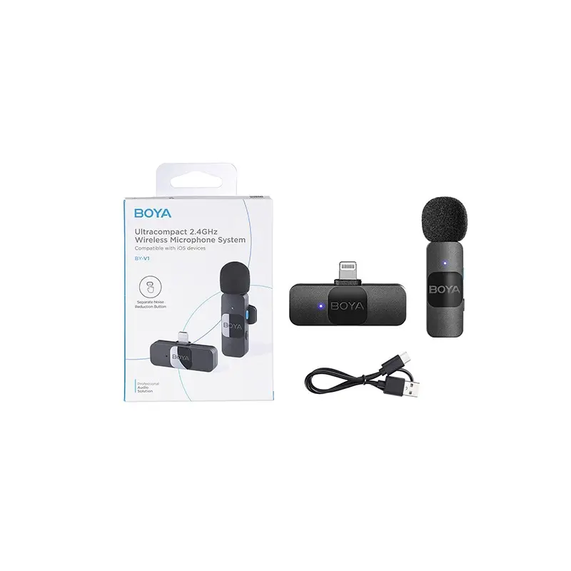 Boya BY-V1 Ultracompact 2.4GHz Wireless Microphone System for iOS Device 