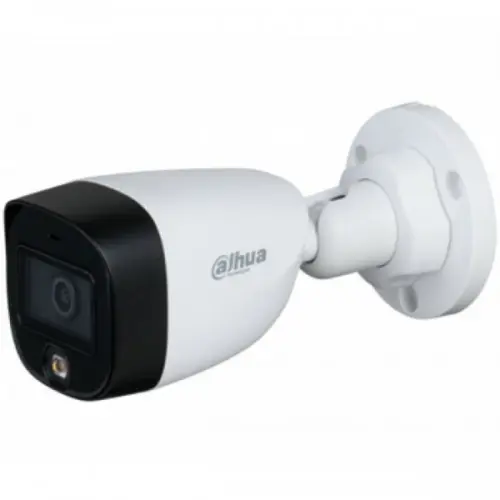 Dahua 2MP Full Time Color Bullet HDCVI Camera 20 MTR IR Distance, Lens 3.6MM With Built In Mic (Metal+Plastic)#DH-HAC-HFW1209CP-A-LED-S2