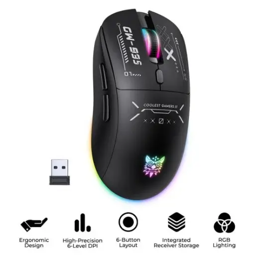 [0008889] Onikuma CW935 RGB Tri-Mode Wireless Gaming Mouse