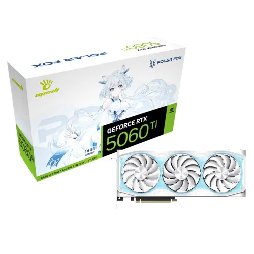Manli Polar Fox GeForce RTX 5060 Ti OC Triple Fan 16GB GDDR7 Graphics Card