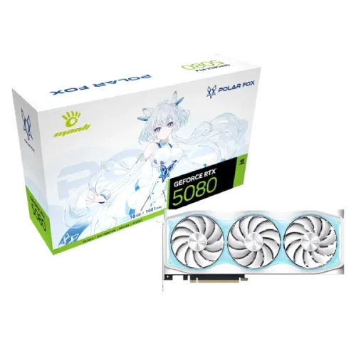 Manli Polar Fox V2 GeForce RTX 5080 OC 16GB GDDR7 Graphics Card