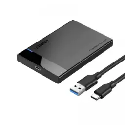 UGREEN US221 (60735) (USB 3.1) 2.5 Inch Hard Drive Enclosure with USB-A/USB-C to USB-C Cable 
