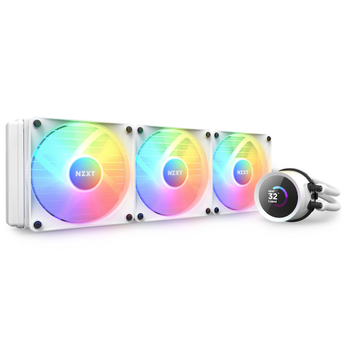 [0009574] NZXT Kraken 360 RGB 360mm AIO Liquid CPU Cooler White with LCD Display 