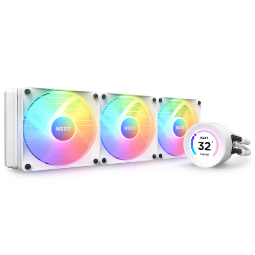 NZXT Kraken Elite 360 RGB 360mm AIO Liquid CPU Cooler White with LCD Display 