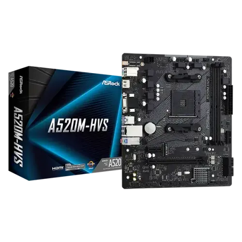 ASRock A520M-HVS AMD AM4 Micro ATX Motherboard 