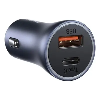 [09594] Baseus CCJDZ-CX Car Charger With USB C to IP (1M) Cable Black (40W)