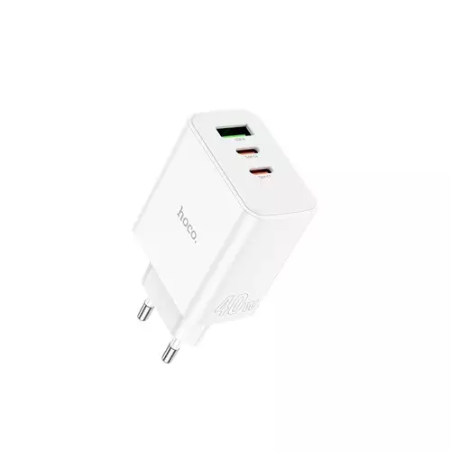 Hoco C126A Pure power” 40W PD20W + QC3.0 EU Wall White charger 