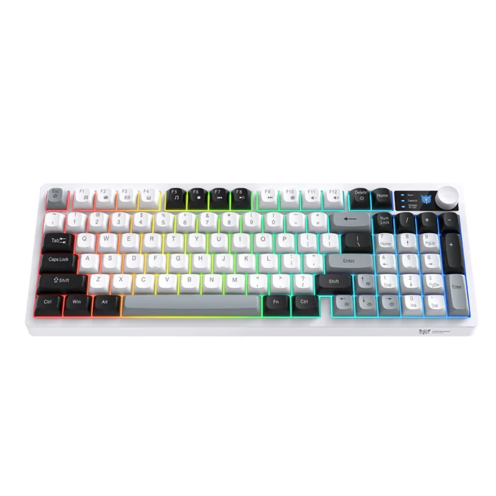 Onikuma MT902 Tri-Mode RGB Keyboard With Rotation Control 