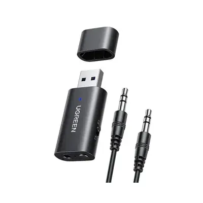 UGREEN CM523 (60300) USB 2.0 to 3.5mm Bluetooth Adapter (Transmitter/Receiver) with Audio Cable 