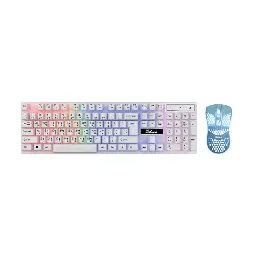 Pc Power PGC801BG13 RGB Wired White Gaming Keyboard & Mouse Combo with Bangla