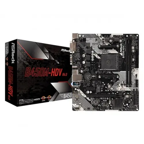 [0000799] ASRock B450M-HDV R4.0 AMD Motherboard