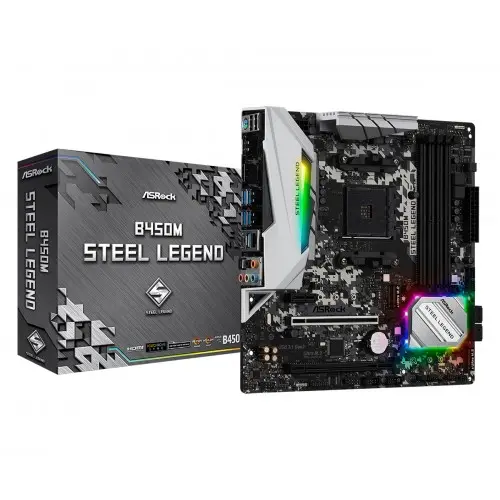 [0000793] ASRock B450M Steel Legend AMD Micro-ATX Motherboard
