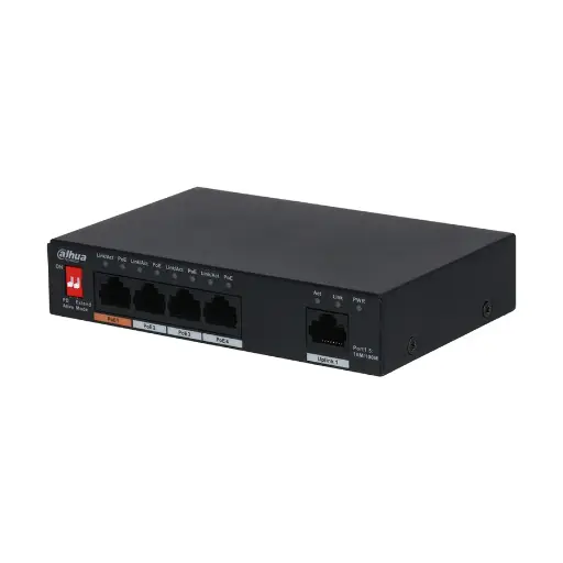 [0000805] Dahua 6-Port Fast Ethernet Switch With 4-Port POE-60 Watt#DH-SF1009P