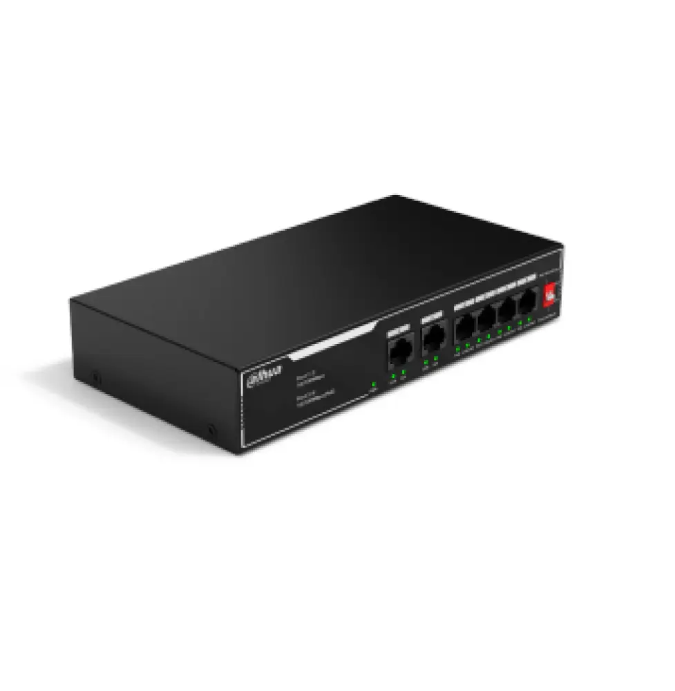 Dahua 9-Port Fast Ethernet Switch With 8-Port POE-96 Watt#DH-SF1006LP