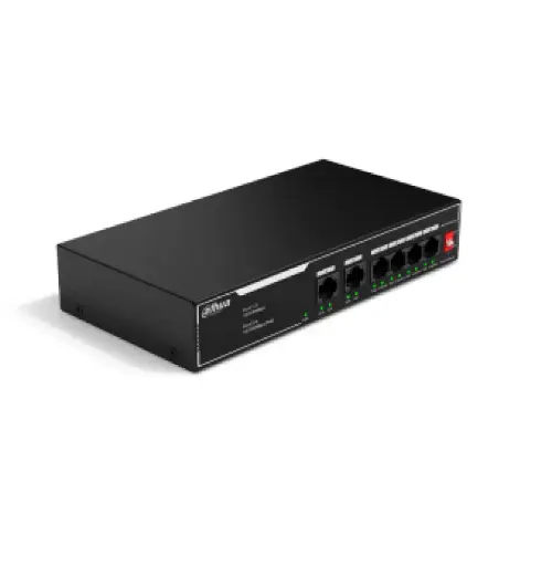 [0000813] Dahua 9-Port Fast Ethernet Switch With 8-Port POE-96 Watt#DH-SF1006LP