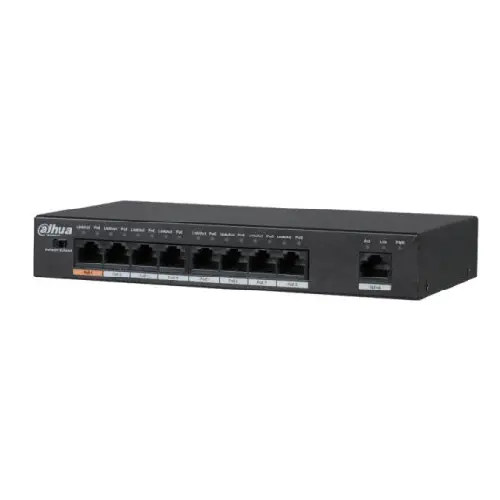 [0000814] Dahua 10-Port Fast Ethernet Switch With 8-Port POE-65 Watt#DH-SF1010LP