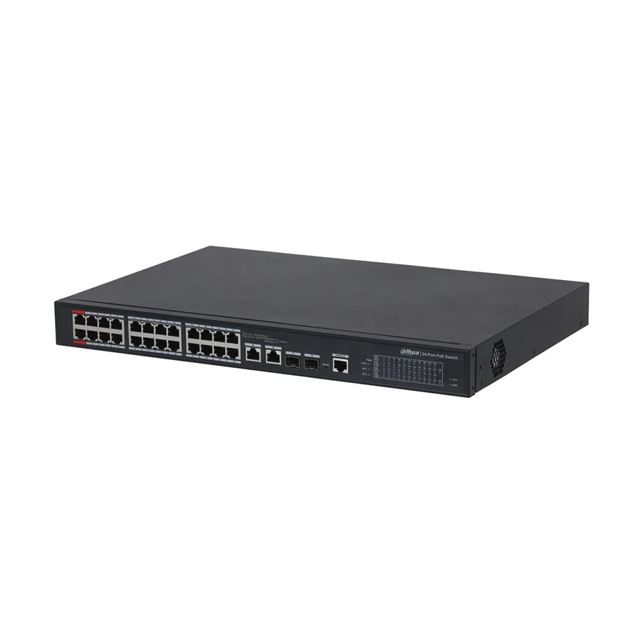 [0000809] Dahua 24-Port Fast Ethernet Switch With 2-Port Gigabit Managed POE-240 Watt#DH-SF4026P-CD