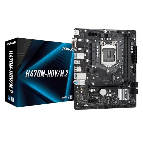 [0000820] ASRock H470M-HDV/M.2 10th Gen Micro ATX Motherboard