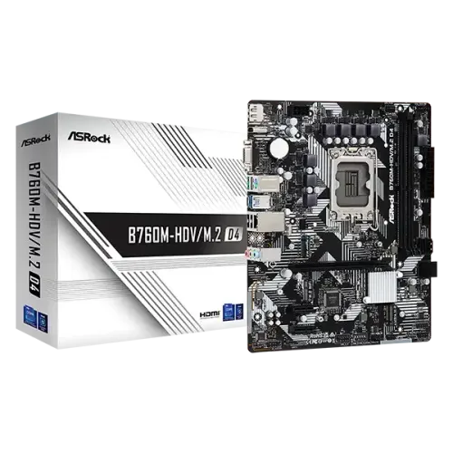 [0000823] ASRock B760M-HDV/M.2 D4 Micro ATX Motherboard