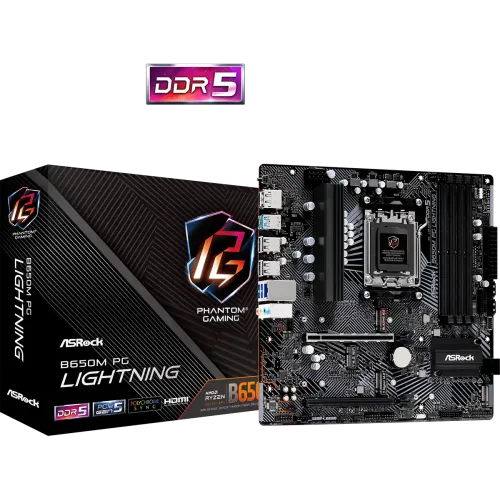 [0000824] ASRock B650M PG Lightning AM5 Micro ATX Motherboard