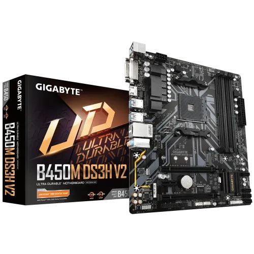 GIGABYTE B450M DS3H V2 AMD AM4 Micro ATX Motherboard