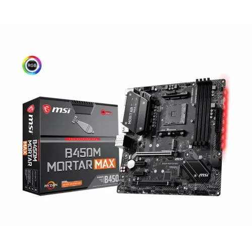 [0000906] MSI B450M MORTAR MAX Military Style AMD M-ATX Gaming Motherboard (Global)