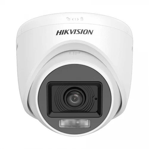 Hikvision 2MP Smart Dual Light HD Dome 20 MTR IR Distance, Lens 2.8 MM With Built In Audio (Plastic)#DS-2CE76D0T-LPFS