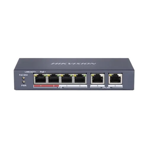 [03498] Hikvision 4-Port Fast Ethernet Switch With 4-Port POE-45 Watt#DS-3E0106MP-E/M