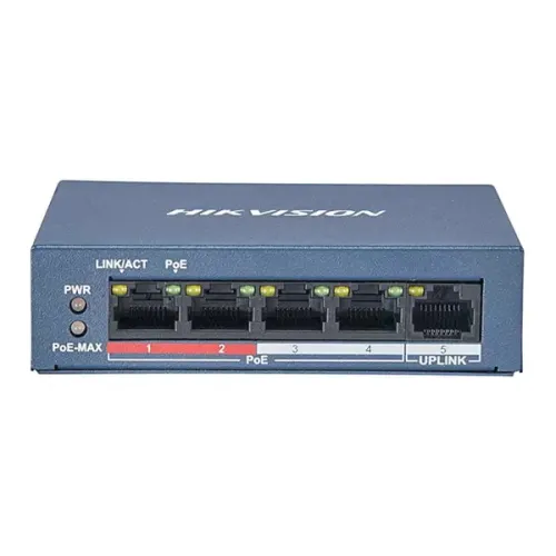 [0001185] Hikvision 4-Port Fast Ethernet Switch With 4-Port POE-45 Watt#DS-3E0105P-E/M(B) 