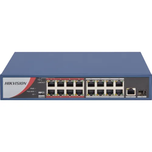 [0001188] Hikvision 16-Port Fast Ethernet Switch With 16-Port POE-60 Watt#DS-3E0318P-E/M(B) 