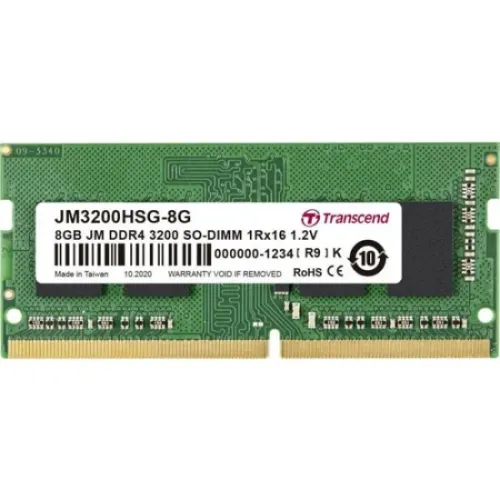 [0001223] Transcend JetRAM 8GB DDR4 3200Mhz SO-DIMM Laptop RAM 