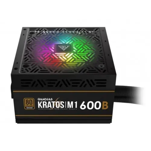 [02770] Gamdias Kratos M1-600B 600 Watt 80+ Bronze Addressable RGB Power Supply