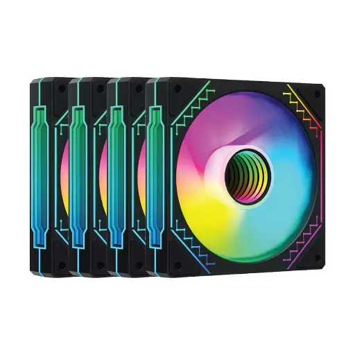 [05033] Pc Power Irish Infinity F40 BK 120mm ARGB (4xFAN) Black Casing Cooling Fan