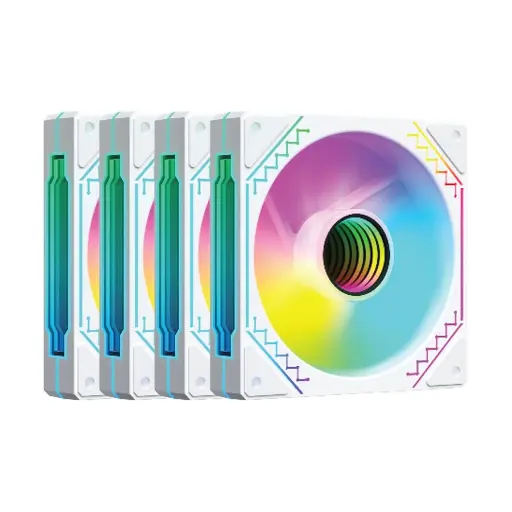 [05034] Pc Power Irish Infinity F40 WH 120mm ARGB (4xFAN) White Casing Cooling Fan