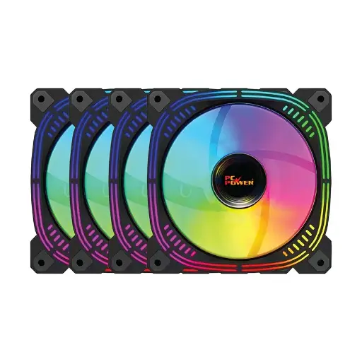 [05035] Pc Power Irish Spectrum F20 BK 120mm ARGB (4xFAN) Black Casing Cooling Fan