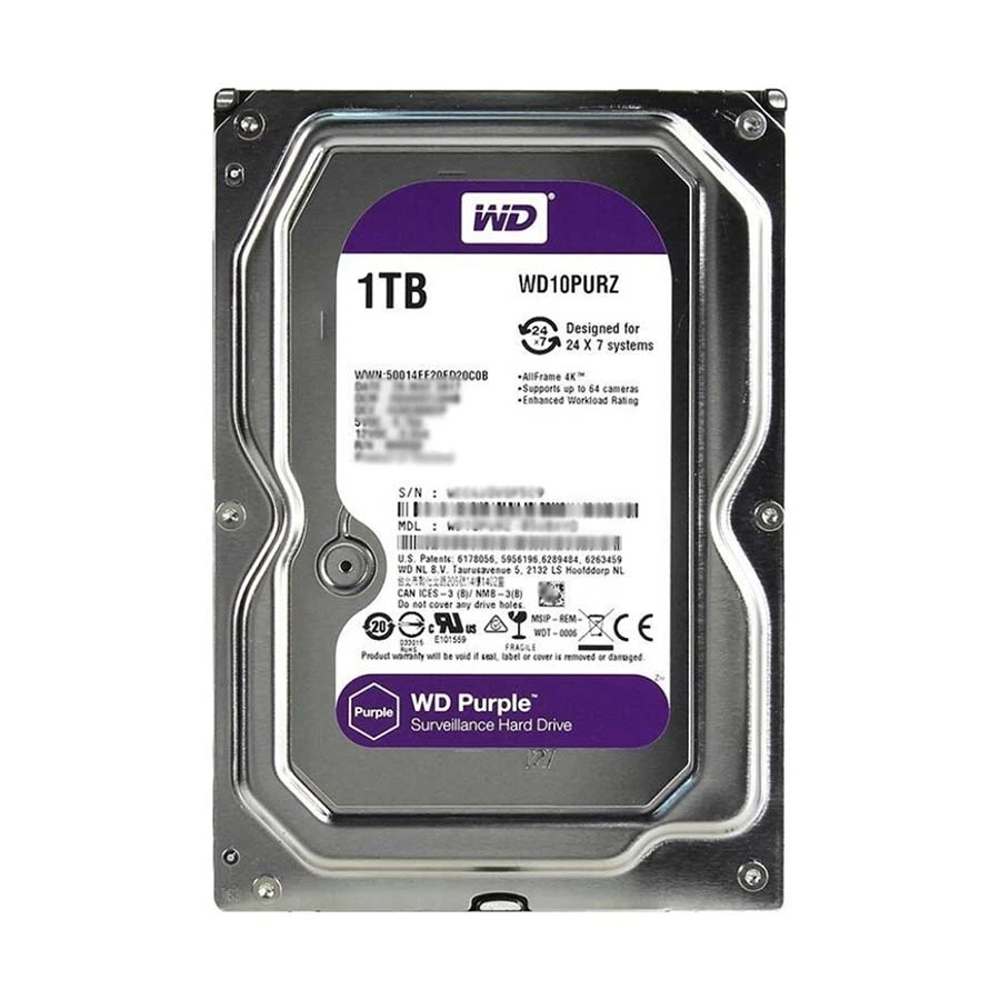 Western DIGITAL 1TB SATA PURPLE DESKTOP HARD DISK DRIVE #WD10PURZ