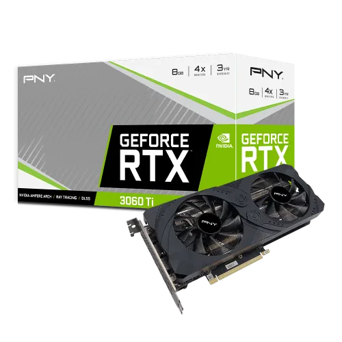 [04890] PNY GeForce RTX 3060 Ti 8GB UPRISING Dual Fan LHR Graphics Card